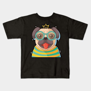 King of nerdy dogs - PUG Kids T-Shirt